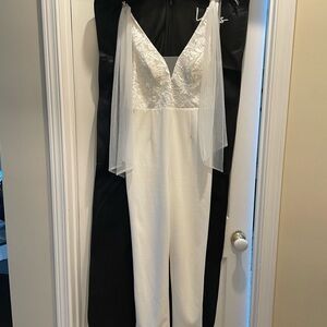 White Embroidered Jumpsuit